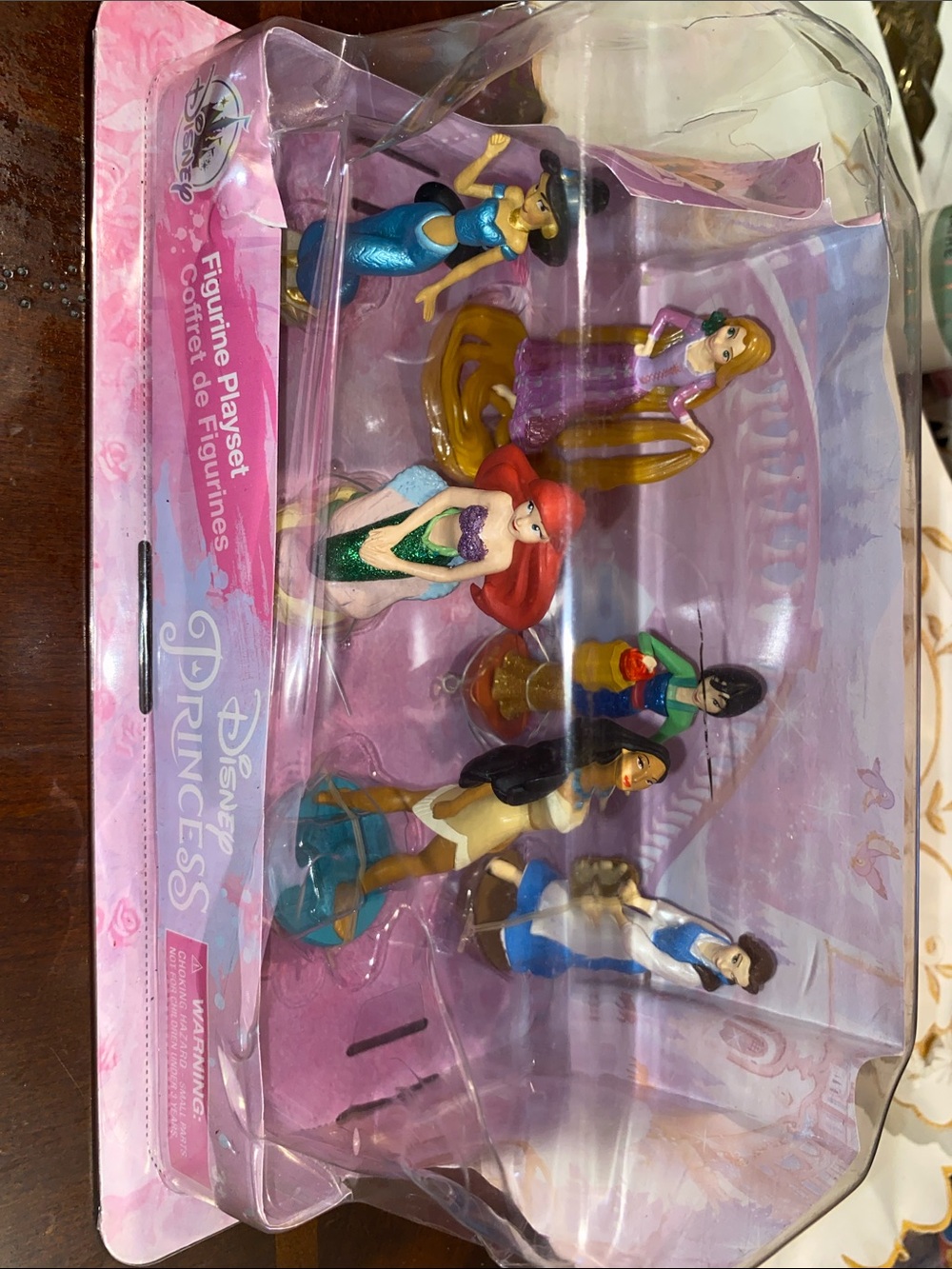 Disney Princess Mini Figurine Playset - Pink Packaging with Multicolor Figures